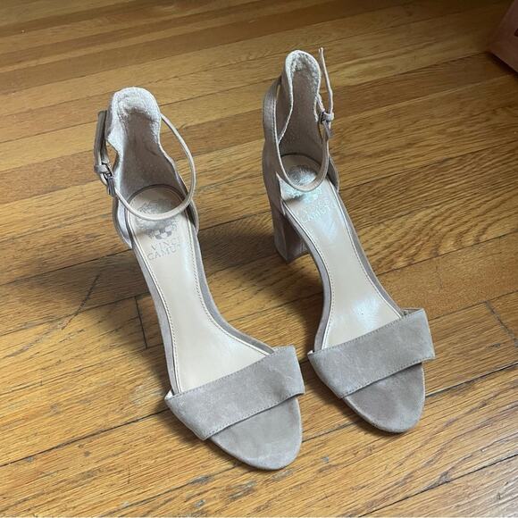 Vince Camuto Tan Heeled Sandals with Ankle Strap - Picture 1 of 10